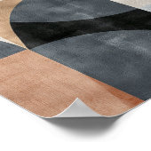 Geometrische achtergrondvormen in neutrale tinten poster (Hoek)