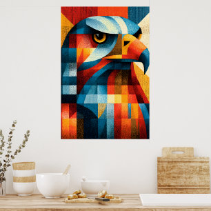 Geometrische Adelaar Art Deco Abstracte Pop Art Po Poster