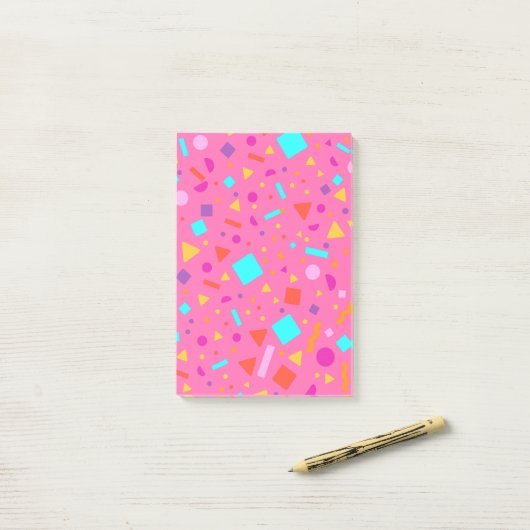 Geometrische afbeelding 4 post-it® notes (Op bureau)