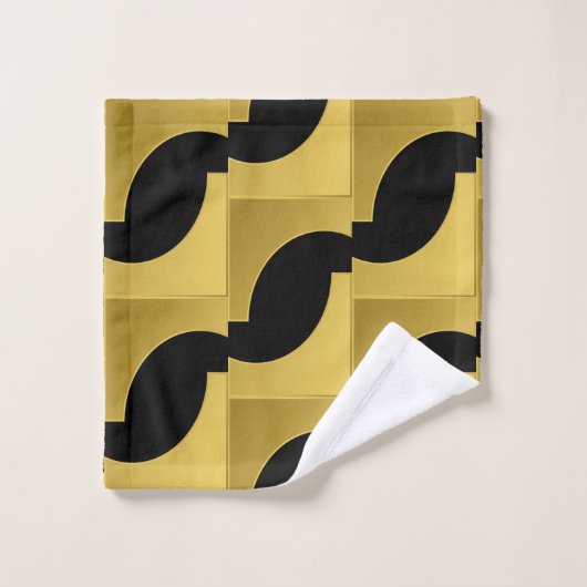 Geometrische afbeelding Golden Brass Patroon op zw Bad Handdoek (Wasdoekje)