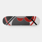 Geometrische afbeelding van zwart en rood schilder persoonlijk skateboard (Horizontaal)