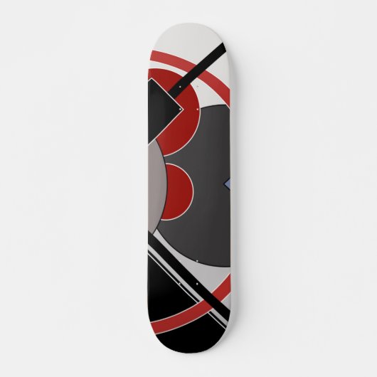 Geometrische afbeelding van zwart en rood schilder persoonlijk skateboard (Voorkant)