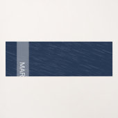 Geometrische afbeelding witte marineblauwmonogram yogamat (Achterkant (horizontaal))