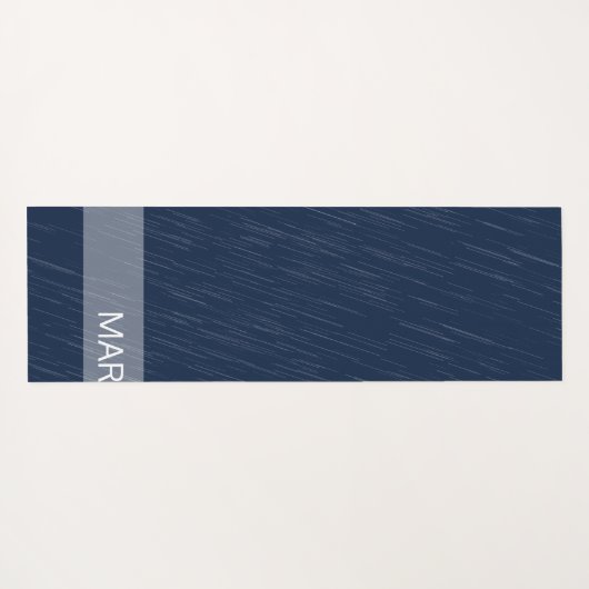 Geometrische afbeelding witte marineblauwmonogram yogamat (Achterkant (horizontaal))