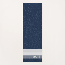 Geometrische afbeelding witte marineblauwmonogram yogamat