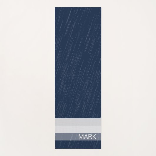 Geometrische afbeelding witte marineblauwmonogram yogamat (Voorkant)