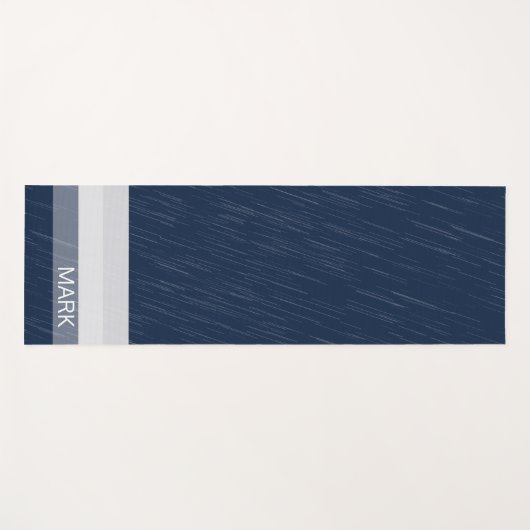 Geometrische afbeelding witte marineblauwmonogram yogamat (Voorkant (horizontaal))
