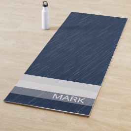 Geometrische afbeelding witte marineblauwmonogram yogamat
