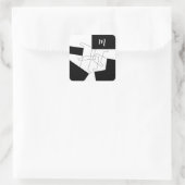 Geometrische afbeelding zwart-wit en wit patroon vierkante sticker (Tas)