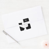 Geometrische afbeelding zwart-wit en wit patroon vierkante sticker (Envelop)