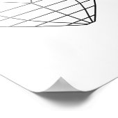 Geometrische afdruk van grijze en zwarte diamant poster (Hoek)