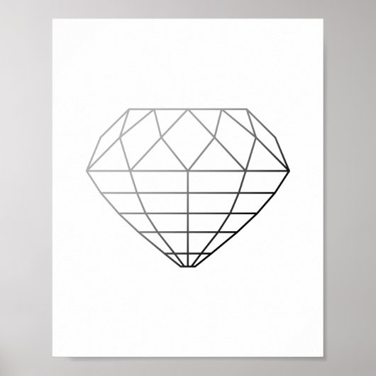 Geometrische afdruk van grijze en zwarte diamant poster (Voorkant)