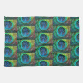 geometrische afdruk van pacockveer theedoek (Horizontaal)