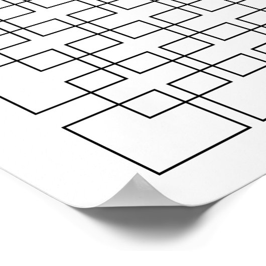 Geometrische afdruk voor Black Interlocking Square Poster (Hoek)