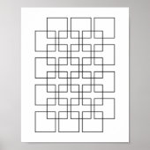 Geometrische afdruk voor Black Interlocking Square Poster (Voorkant)
