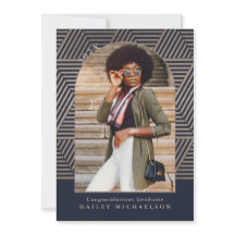 Geometrische afdrukknopfoto van Navy en Taupe Afst