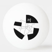 Geometrische afmeting van zwart-wit en zwart-wit pingpongbal (Voorkant)