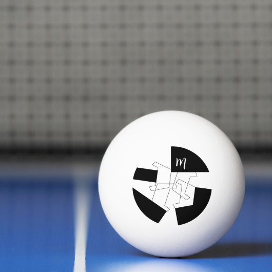 Geometrische afmeting van zwart-wit en zwart-wit pingpongbal (Net)