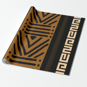 Geometrische Afrikaanse modder, Tribal Giftwrap Wr Cadeaupapier