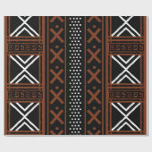 Geometrische Afrikaanse modder, Tribal Giftwrap Wr Cadeaupapier (Vlak)