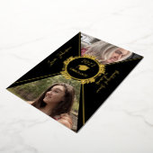 Geometrische afstudeer-goud geperste aankondiging (Gedraaid)
