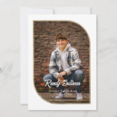 Geometrische afstudeeruitnodiging met 4 afbeelding kaart (Voorkant)