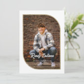 Geometrische afstudeeruitnodiging met 4 afbeelding kaart (Staand voorkant)