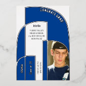 Geometrische Afstuderen foto van verbluffende scho Folie Uitnodiging (Voorkant)