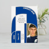 Geometrische Afstuderen foto van verbluffende scho Folie Uitnodiging (Staand Voorkant)