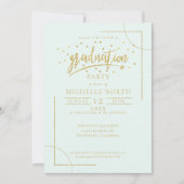 Geometrische Afstuderen Gold op Mint Green ID508 Kaart (Voorkant)