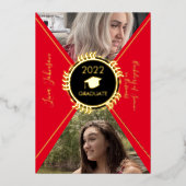 Geometrische Afstuderen Gouddrukaankondiging Folie Uitnodiging (Voorkant)