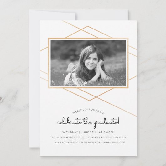 Geometrische Afstuderen-uitnodiging Kaart (Achterkant)