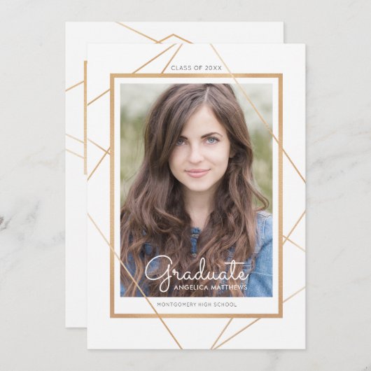 Geometrische Afstuderen-uitnodiging Kaart (Voorkant / Achterkant)