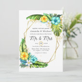 Geometrische Aloha Tropical Summer Beach Weddensch Kaart (Staand voorkant)