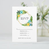 Geometrische Aloha Tropical Summer Beach Weddensch RSVP Kaartje (Staand voorkant)