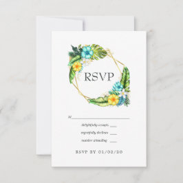 Geometrische Aloha Tropical Summer Beach Weddensch RSVP Kaartje