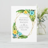 Geometrische Aloha Tropical Summer QR Code Weddens Kaart (Staand voorkant)