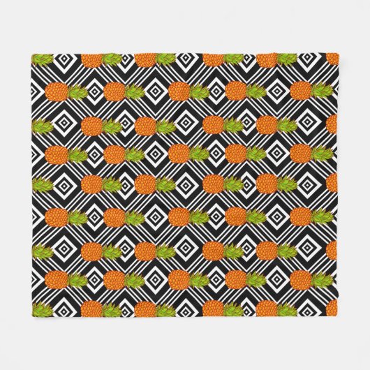 Geometrische anananas fleece deken (Voorkant (Horizontaal))