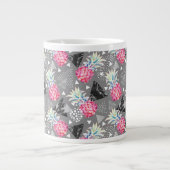 Geometrische anananas gestructureerd patroon grote koffiekop (Voorkant)