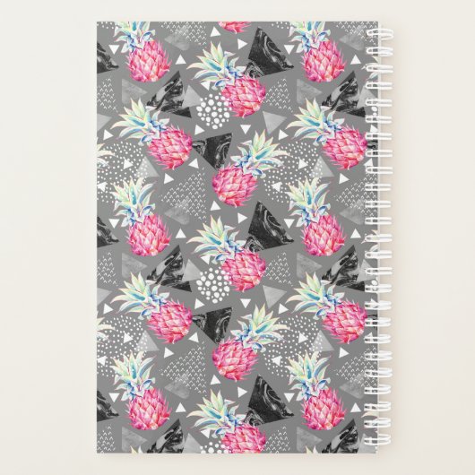 Geometrische anananas gestructureerd patroon planner (Achterkant)