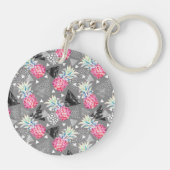 Geometrische anananas gestructureerd patroon sleutelhanger (Achterkant)