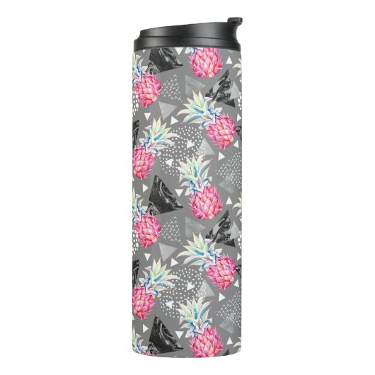 Geometrische anananas gestructureerd patroon thermosbeker (Gedraaid links)