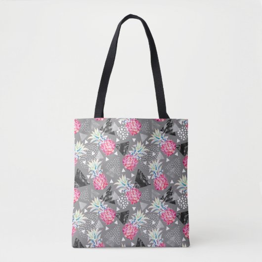 Geometrische anananas gestructureerd patroon tote bag (Voorkant)