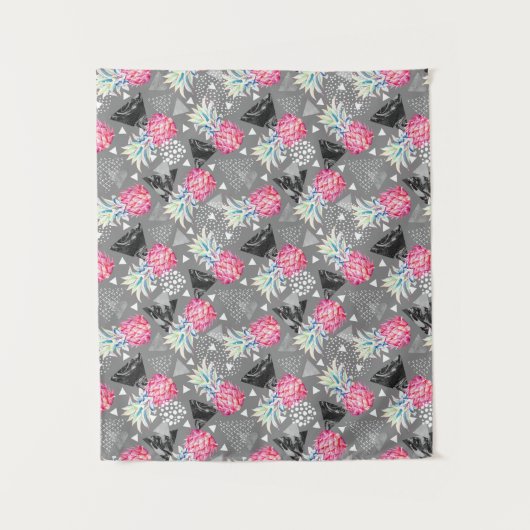 Geometrische anananas gestructureerd patroon wandkleed (Voorkant)