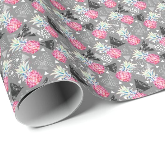 Geometrische anananas getextureerd patroon cadeaupapier (Rol Hoek)