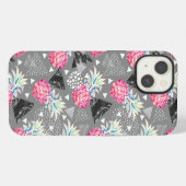 Geometrische anananas getextureerd patroon iPhone hoesje (Achterkant horizontaal)