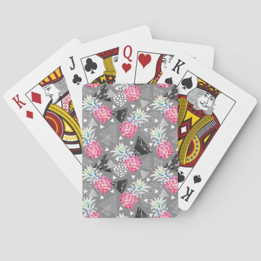 Geometrische anananas getextureerd patroon pokerkaarten (Achterkant)