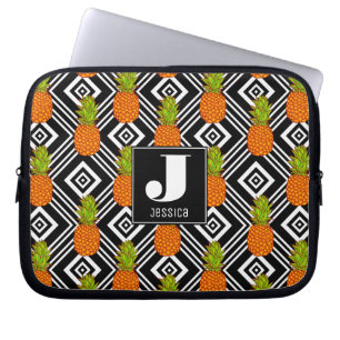 Geometrische anananas   Monogram Laptop Sleeve