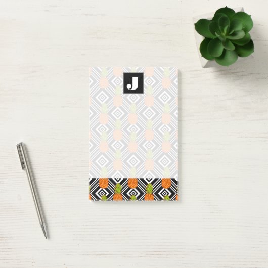 Geometrische anananas | Monogram Post-it® Notes (Kantoor)