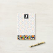 Geometrische anananas | Monogram Post-it® Notes (Op bureau)